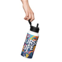 Stainless steel water bottle with a straw lid